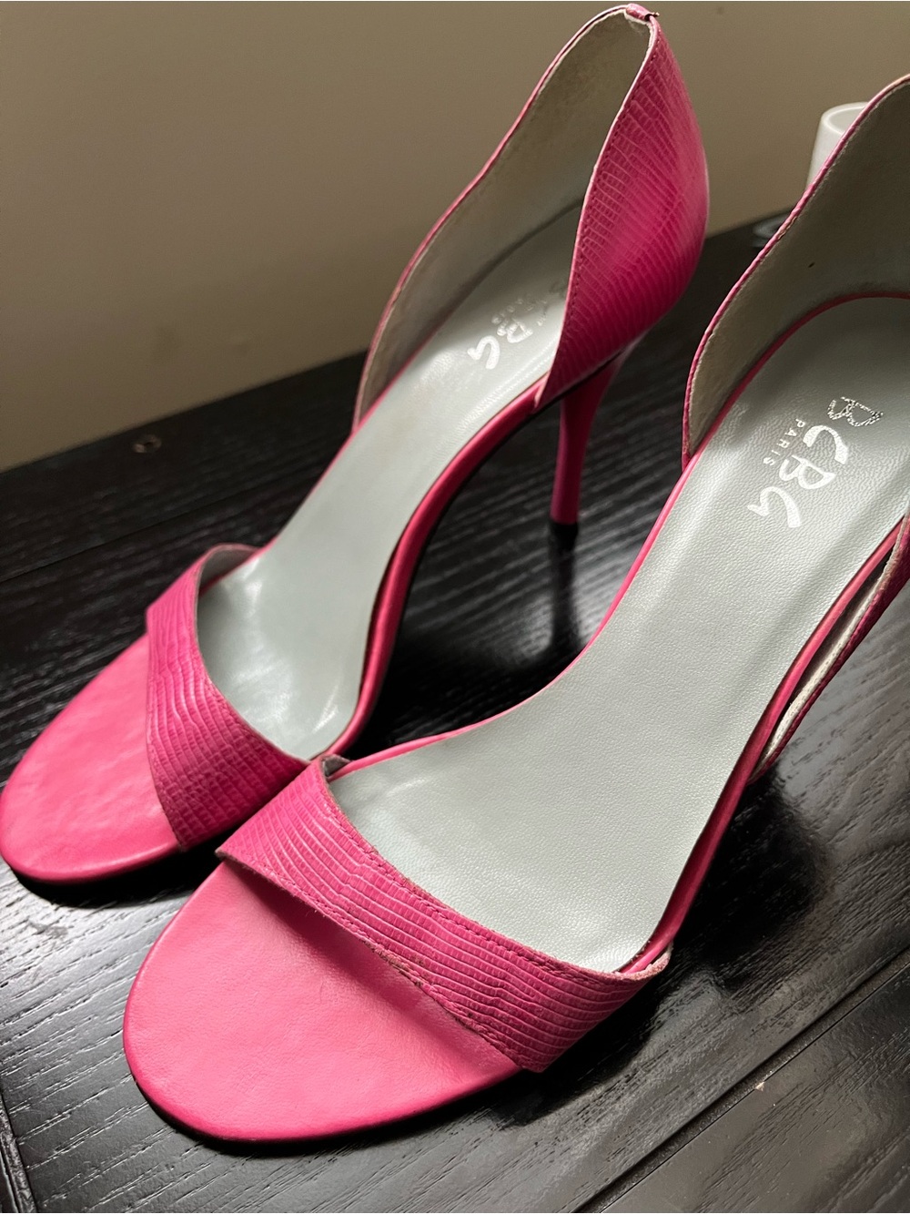 BCBG Paris Pink Open-Toe Heels